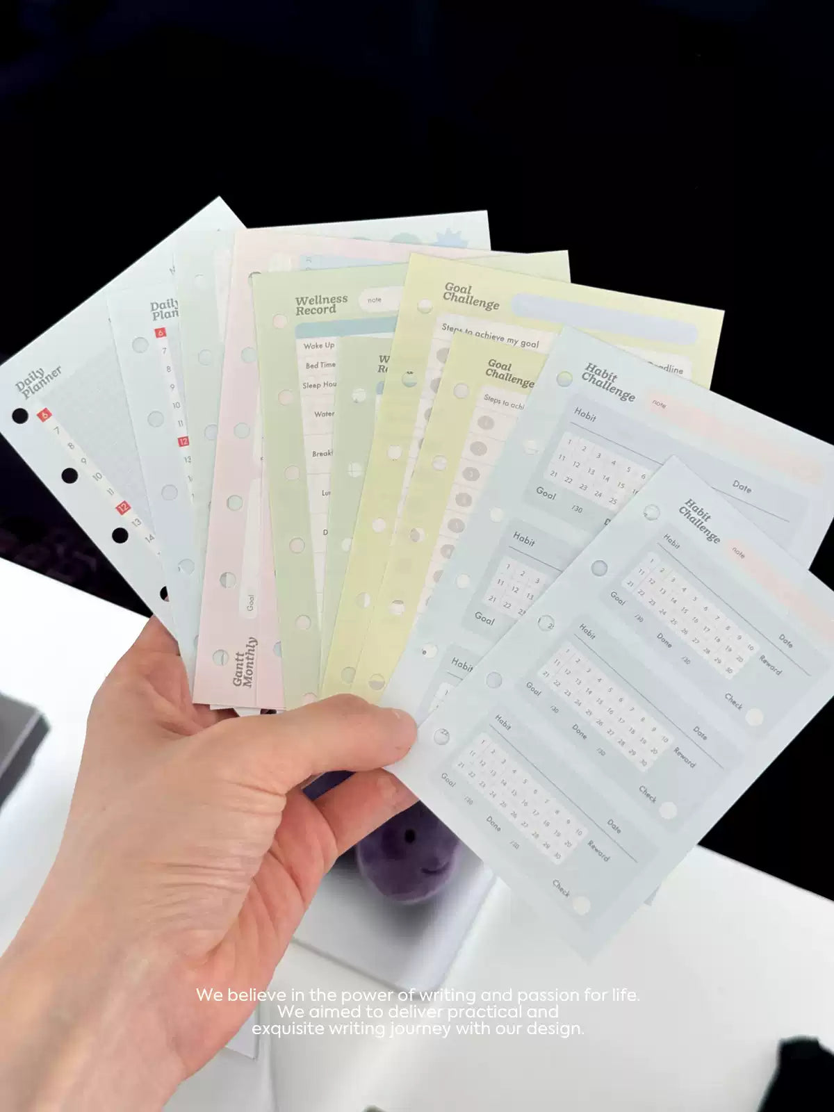 Loose-leaf A7/M5 Paper Refill Original Design Function Schedule Plan with Holes
