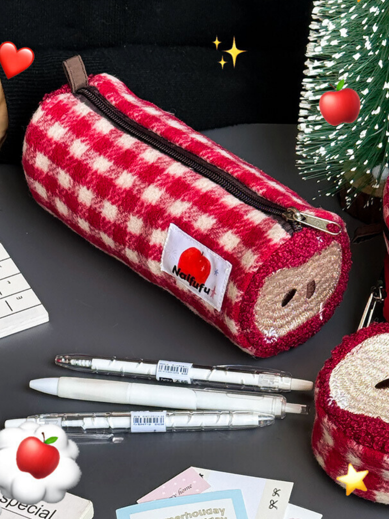 Original Design Red Apple Pencil Pouch