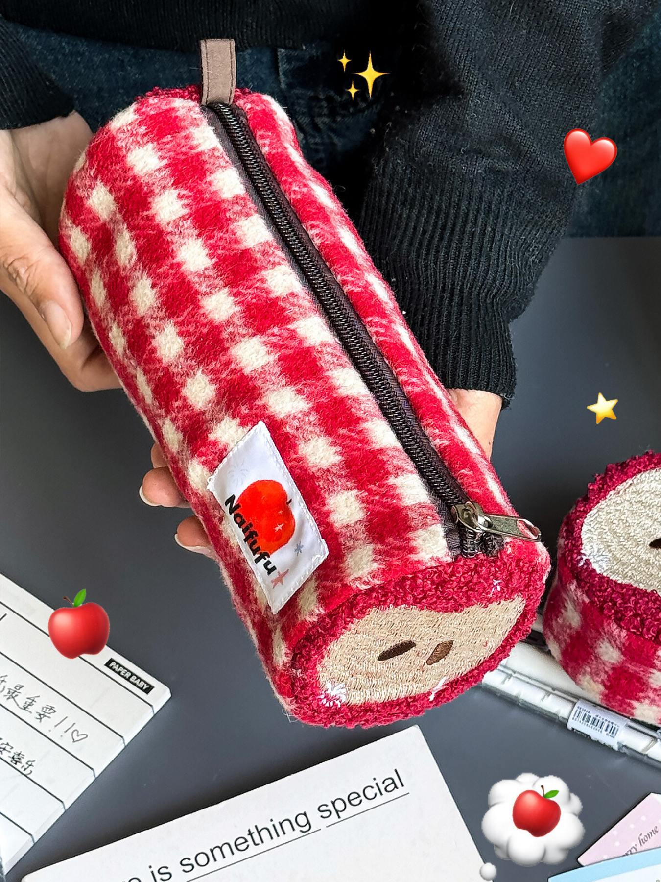 Original Design Red Apple Pencil Pouch