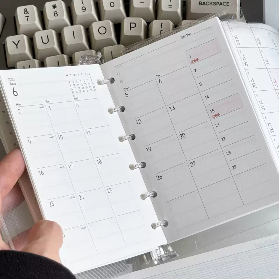2025 Monthly Planner Loose-Leaf Inner Core – M5/A7 - out of stock