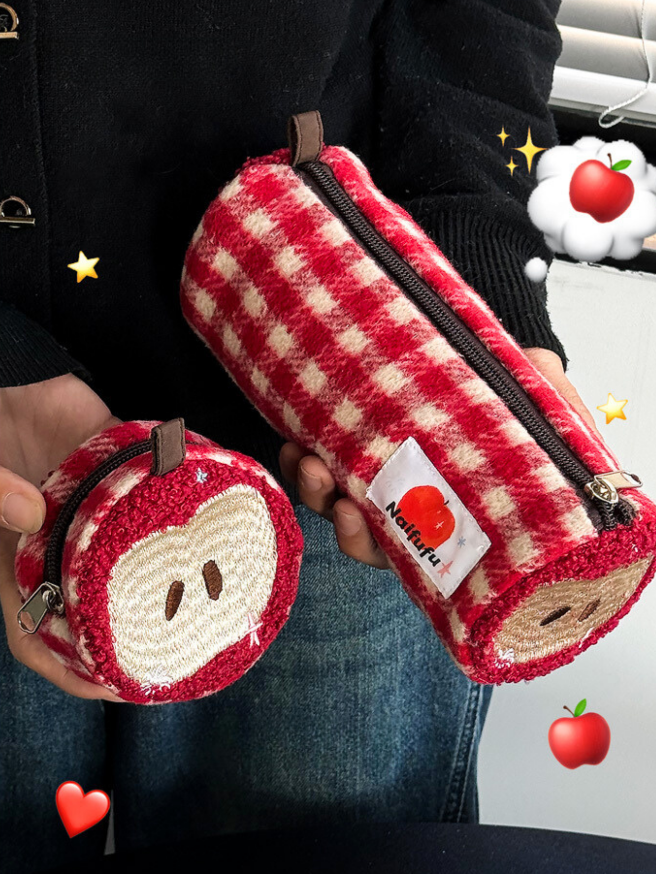 Original Design Red Apple Pencil Pouch