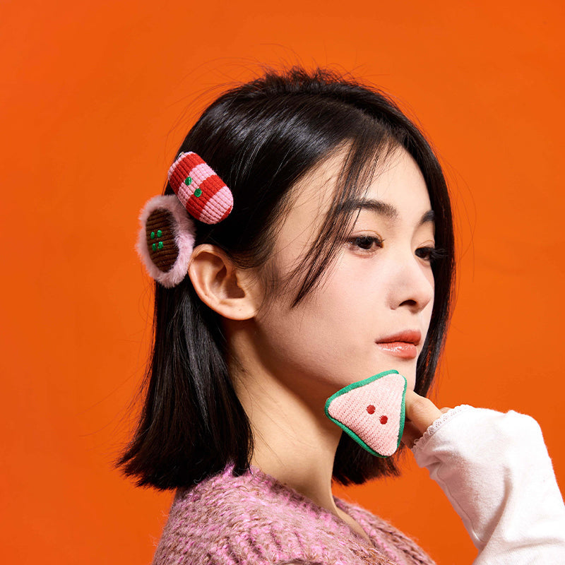 Cute Fashionable Plush Hair Pins, Original Design, 3PCS