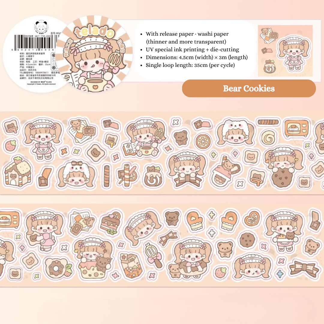 TiraDuo Soft Momo Washi Tape – Die-Cut Edition