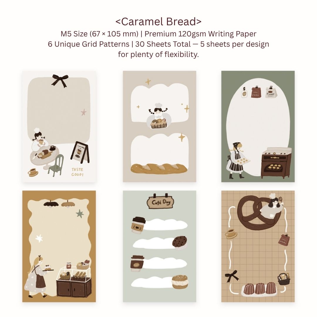 Caramel Bread Double-Sided Memo Notepads