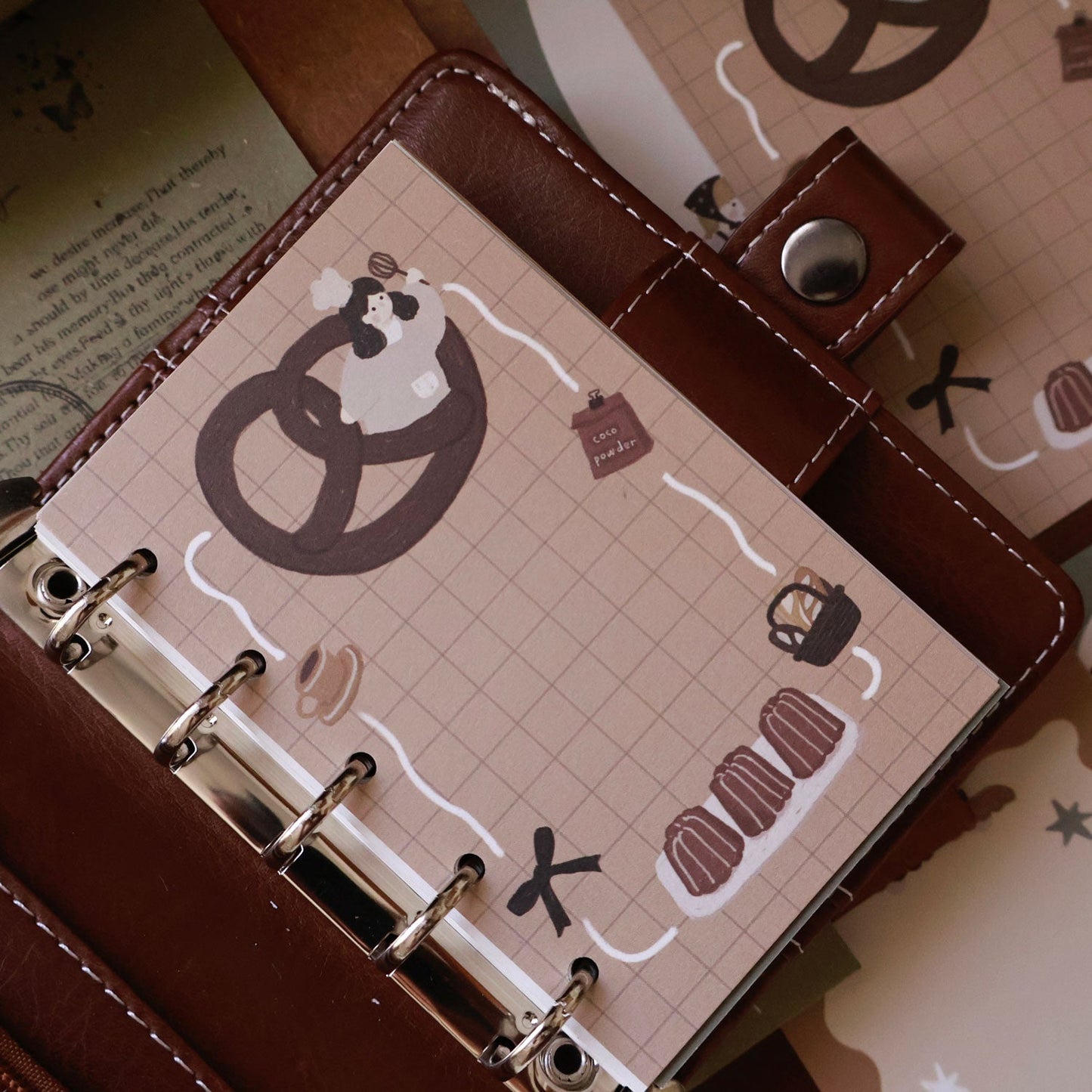 Caramel Bread Double-Sided Memo Notepads