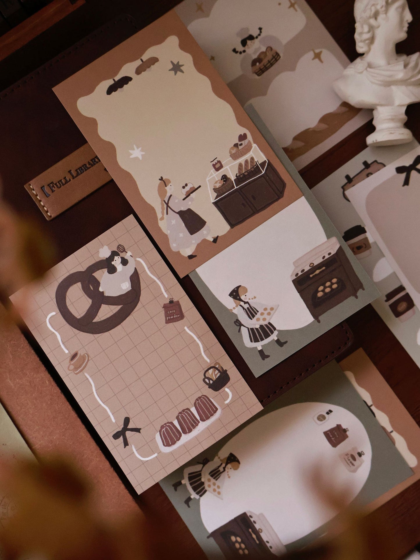 Caramel Bread Double-Sided Memo Notepads