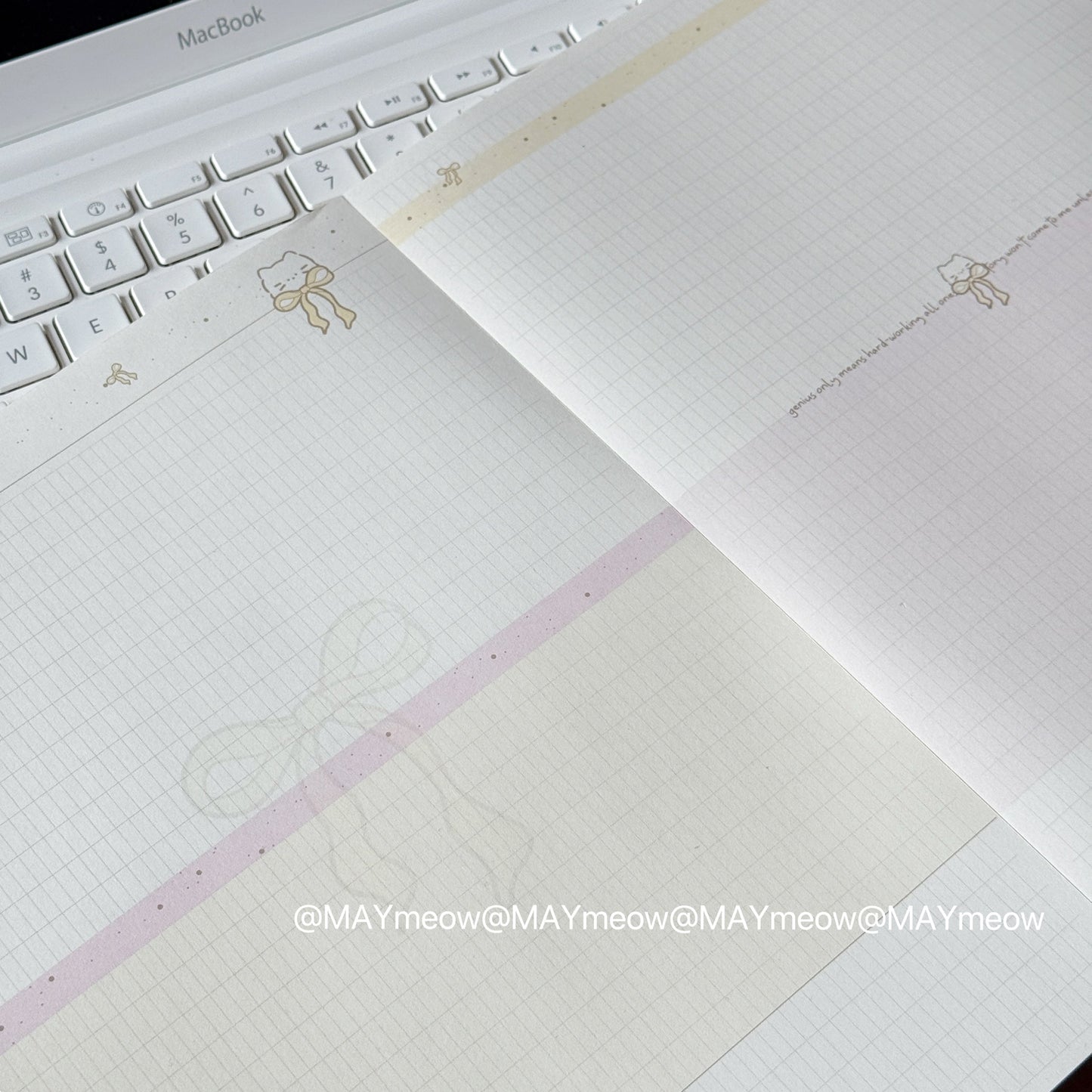 【Cat Head Bow】B5 Double-Sided 120g Notepads