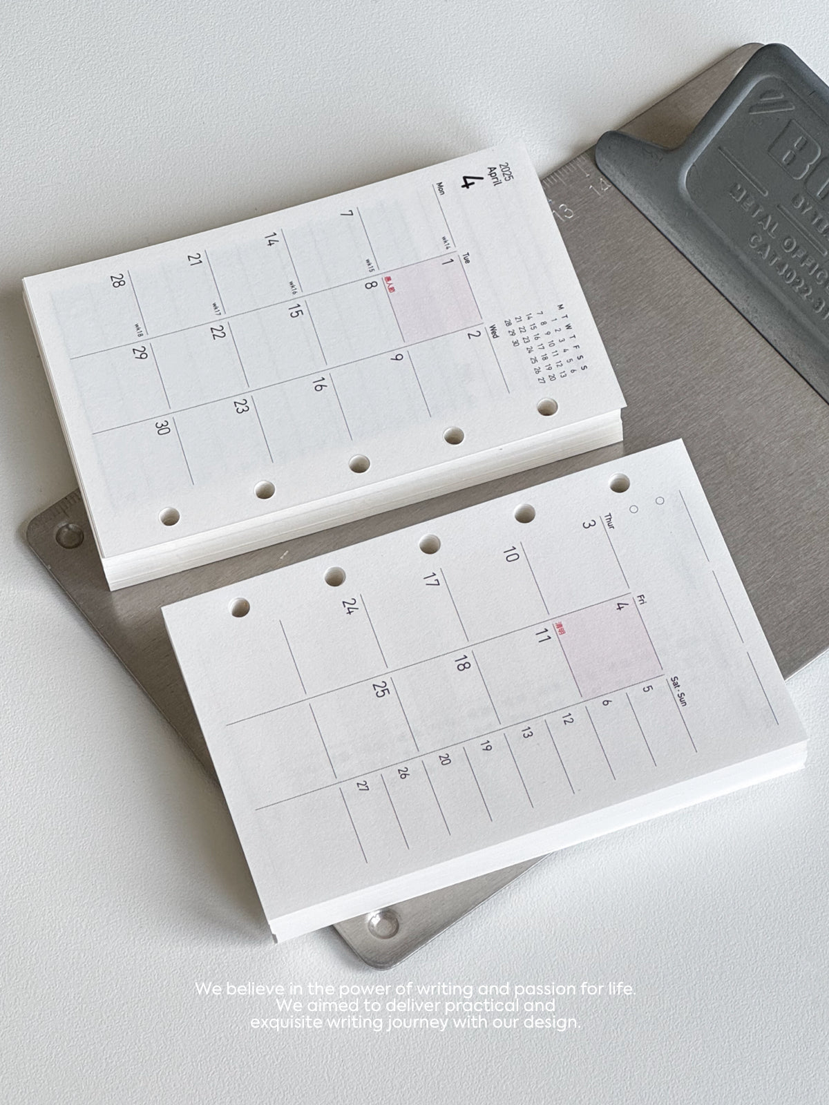 2025 Monthly Planner Loose-Leaf Inner Core – M5/A7 - out of stock