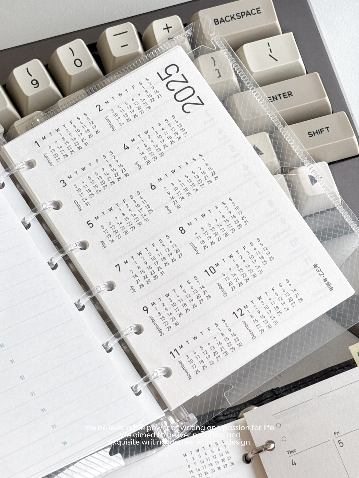 2025 Monthly Planner Loose-Leaf Inner Core – M5/A7 - out of stock