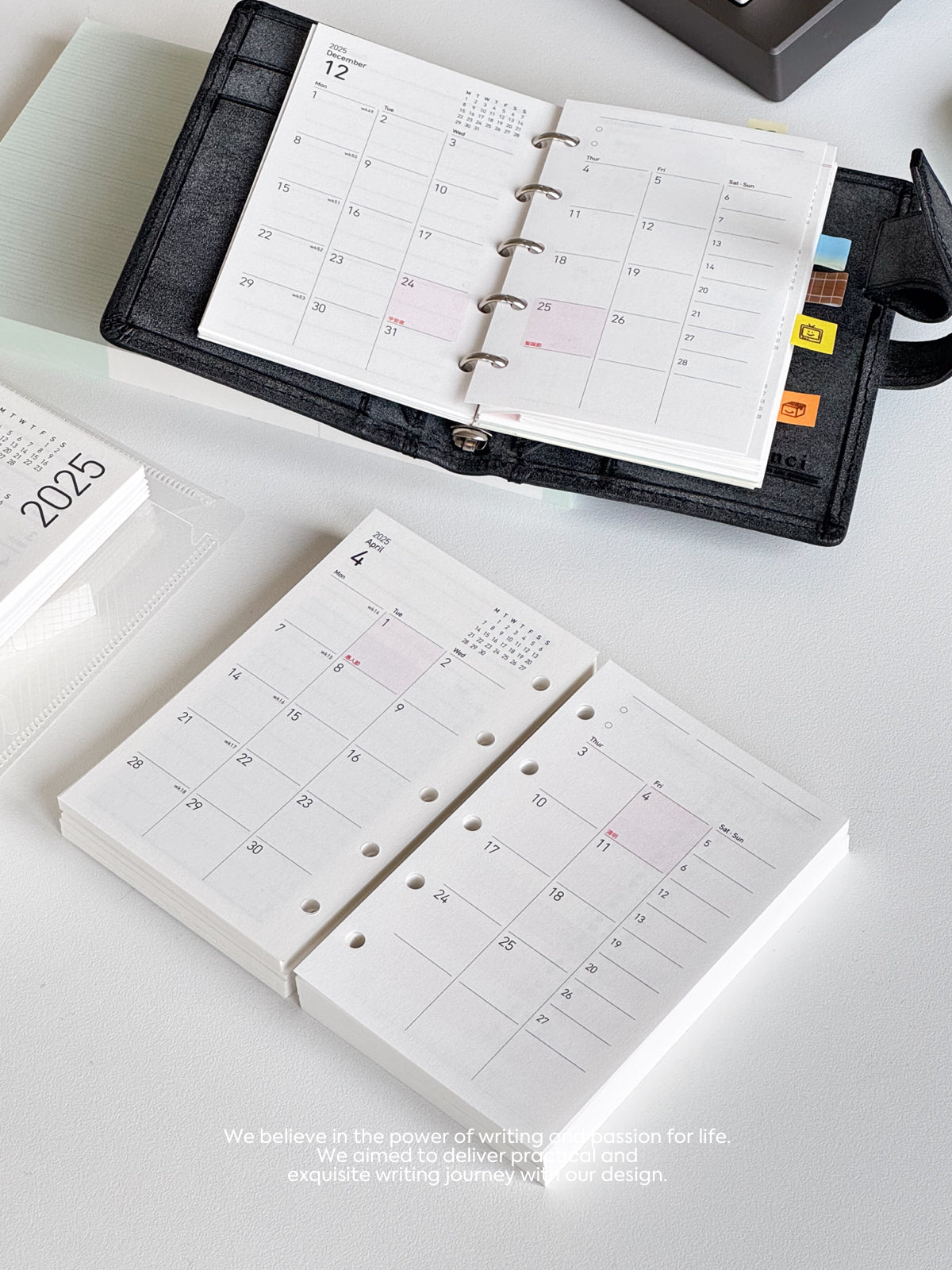 2025 Monthly Planner Loose-Leaf Inner Core – M5/A7 - out of stock