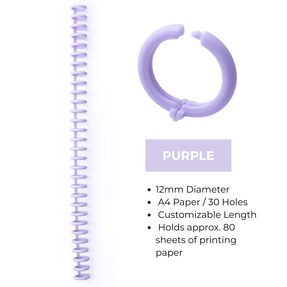 30-Hole Plastic Binding Rings – 12mm/22mm Adjustable Spine for Custom-Sized Documents