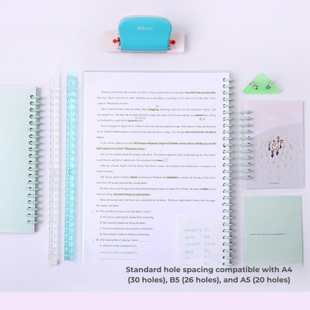 6-Hole Punch – Adjustable Paper Puncher for A4/B5/A5 Loose-Leaf Refills