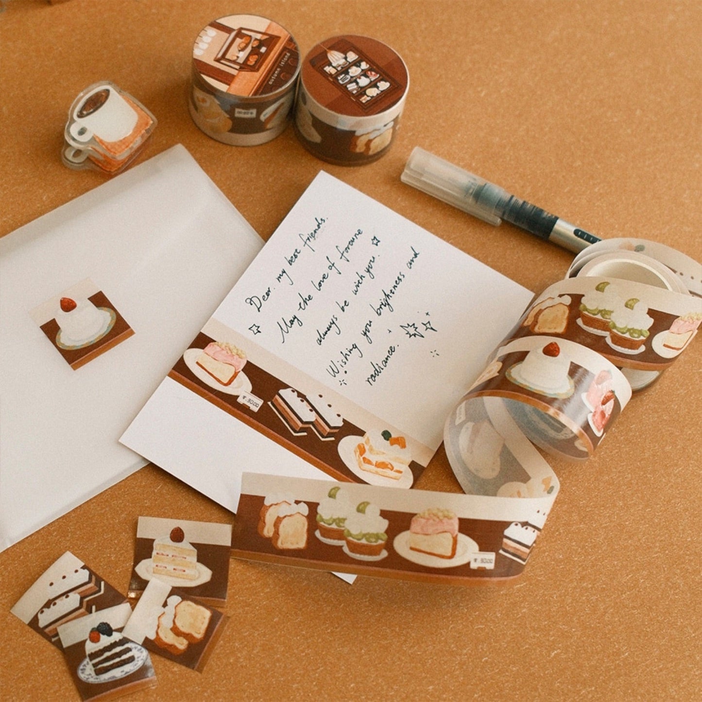 A Cabinet of Desserts Original Illustration Washi Tape