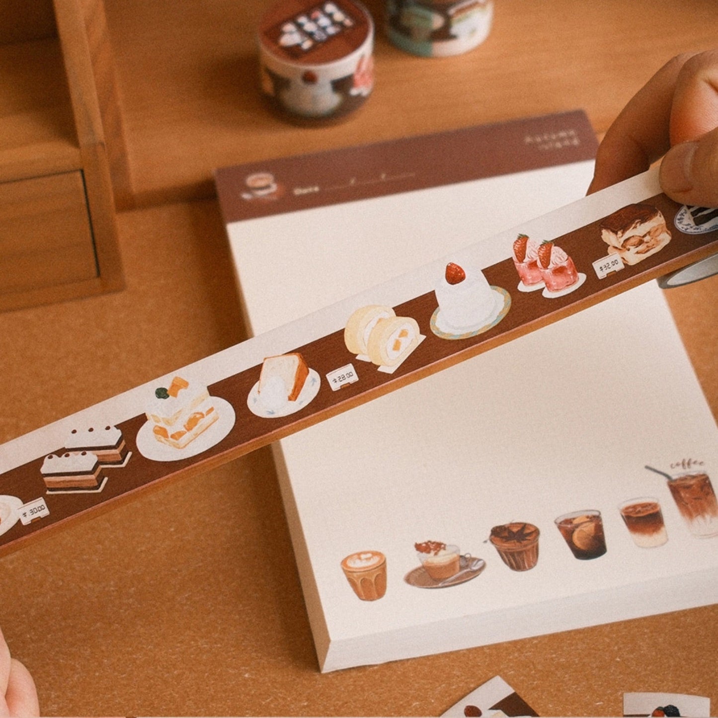 A Cabinet of Desserts Original Illustration Washi Tape