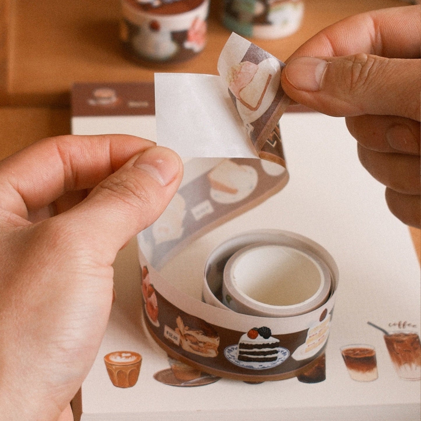 A Cabinet of Desserts Original Illustration Washi Tape