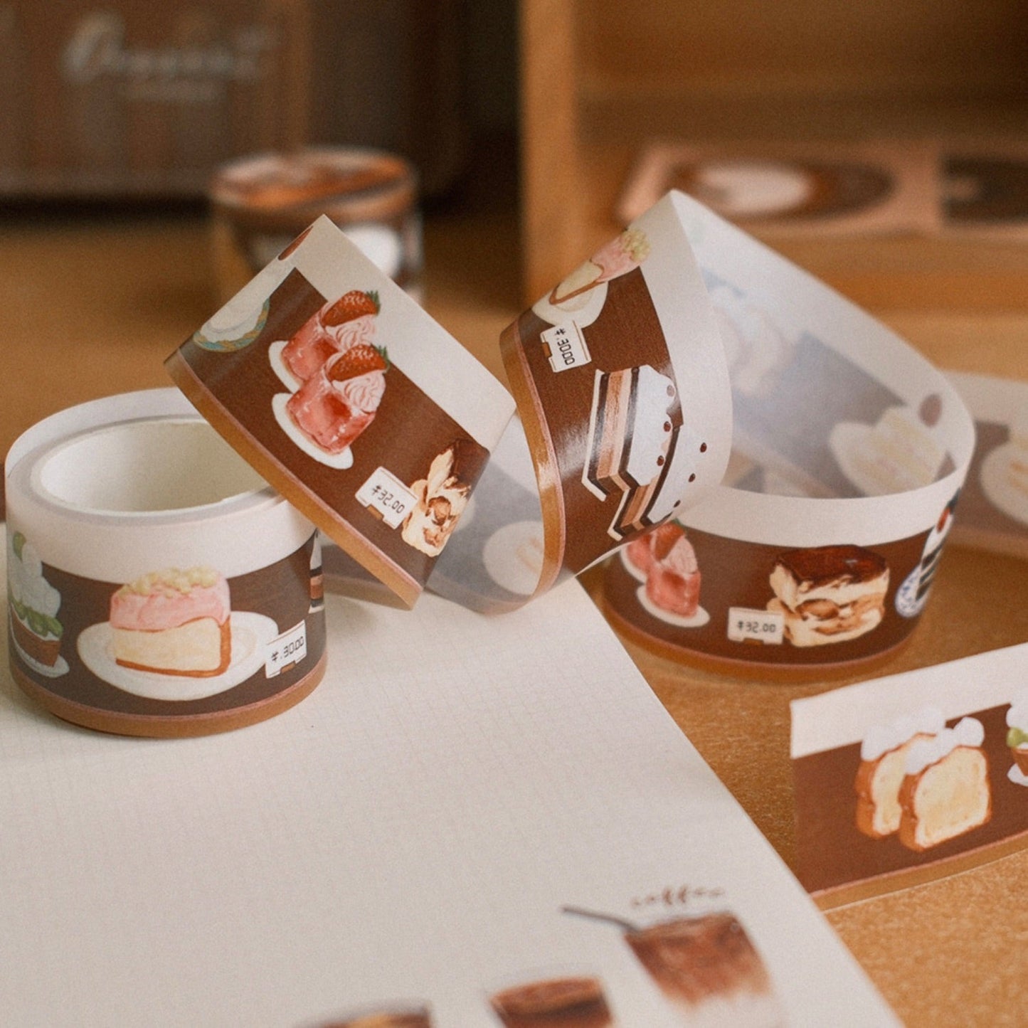 A Cabinet of Desserts Original Illustration Washi Tape