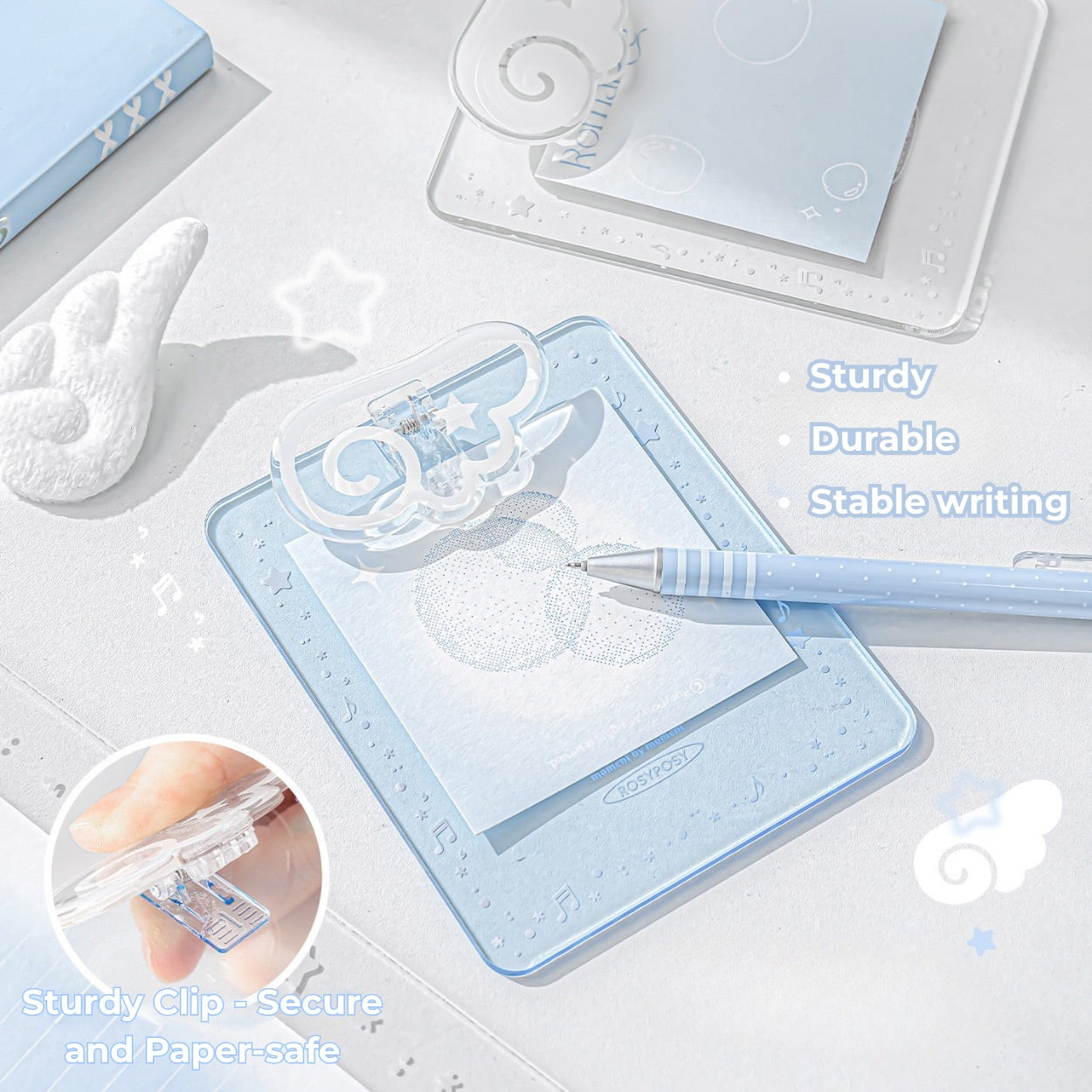 Angel Wings Transparent Acrylic Clipboard in A4 & A7