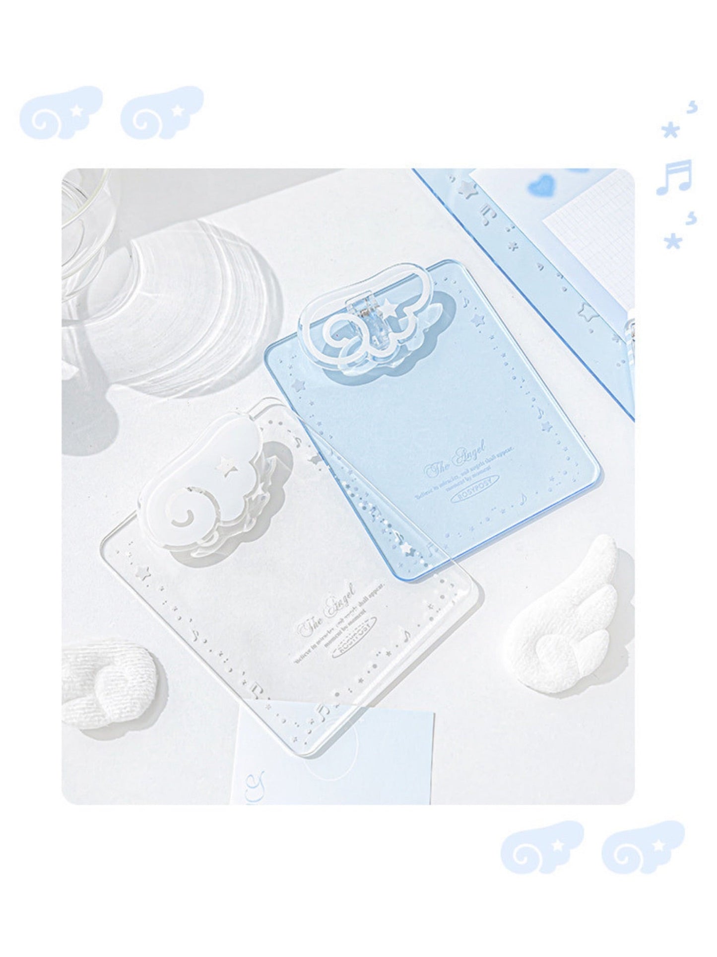 Angel Wings Transparent Acrylic Clipboard in A4 & A7