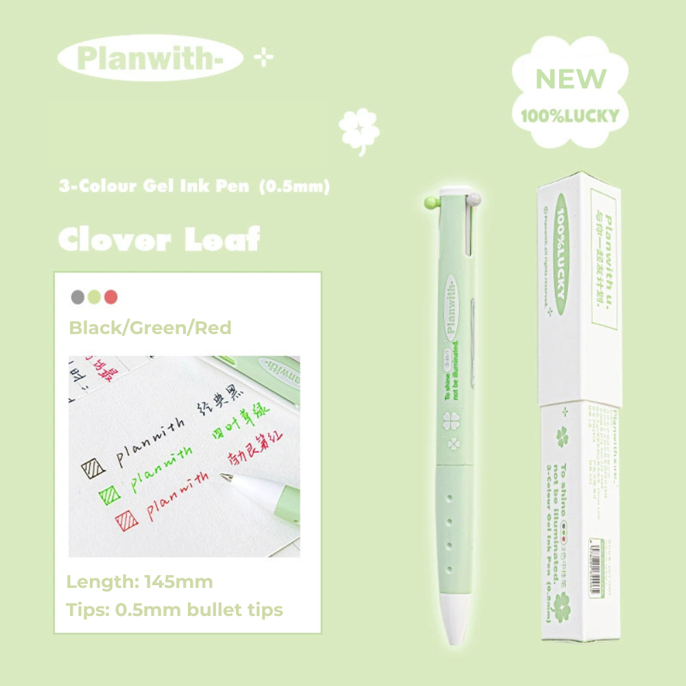 Clover Series Triangular Multicolor Pen - 3-Color Gel Pen