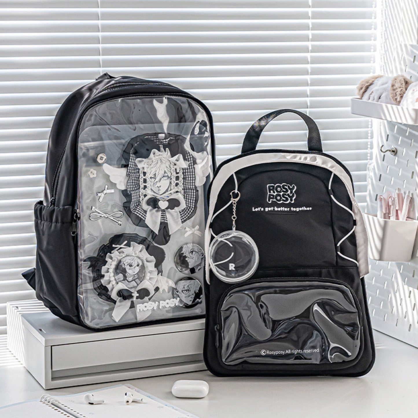 Transparent Window Large Capacity 2 Bags In 1 Detachable Backpack