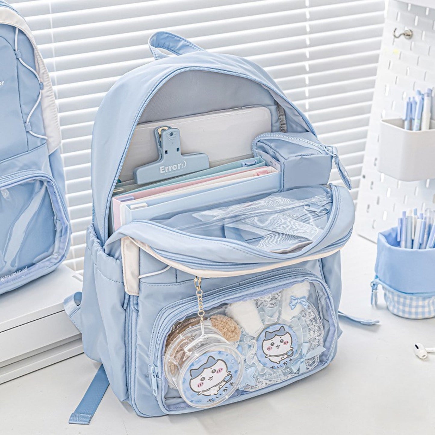 Transparent Window Large Capacity 2 Bags In 1 Detachable Backpack