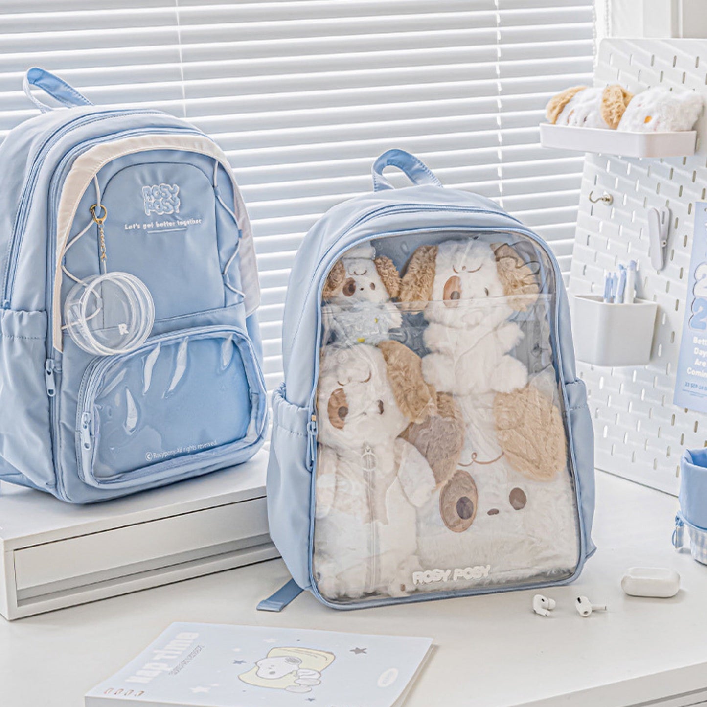 Transparent Window Large Capacity 2 Bags In 1 Detachable Backpack