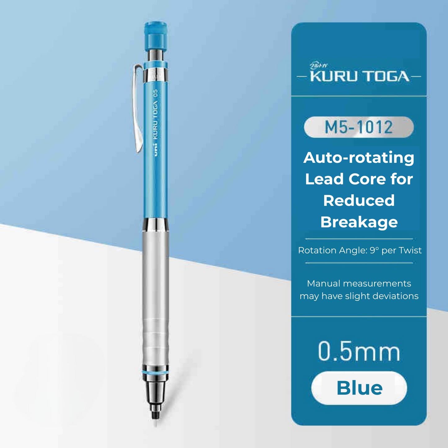 Uni Kuru Toga Mechanical Pencil M5-101, 0.3 mm - 0.9 mm