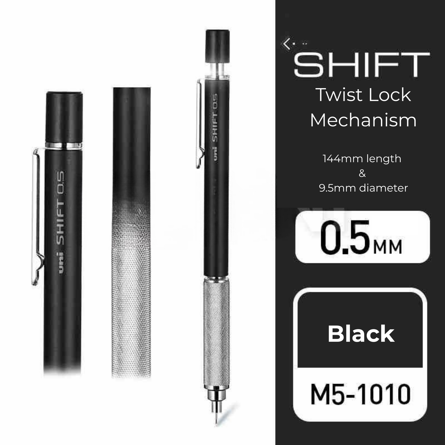 Uni Kuru Toga Mechanical Pencil M5-101, 0.3 mm - 0.9 mm