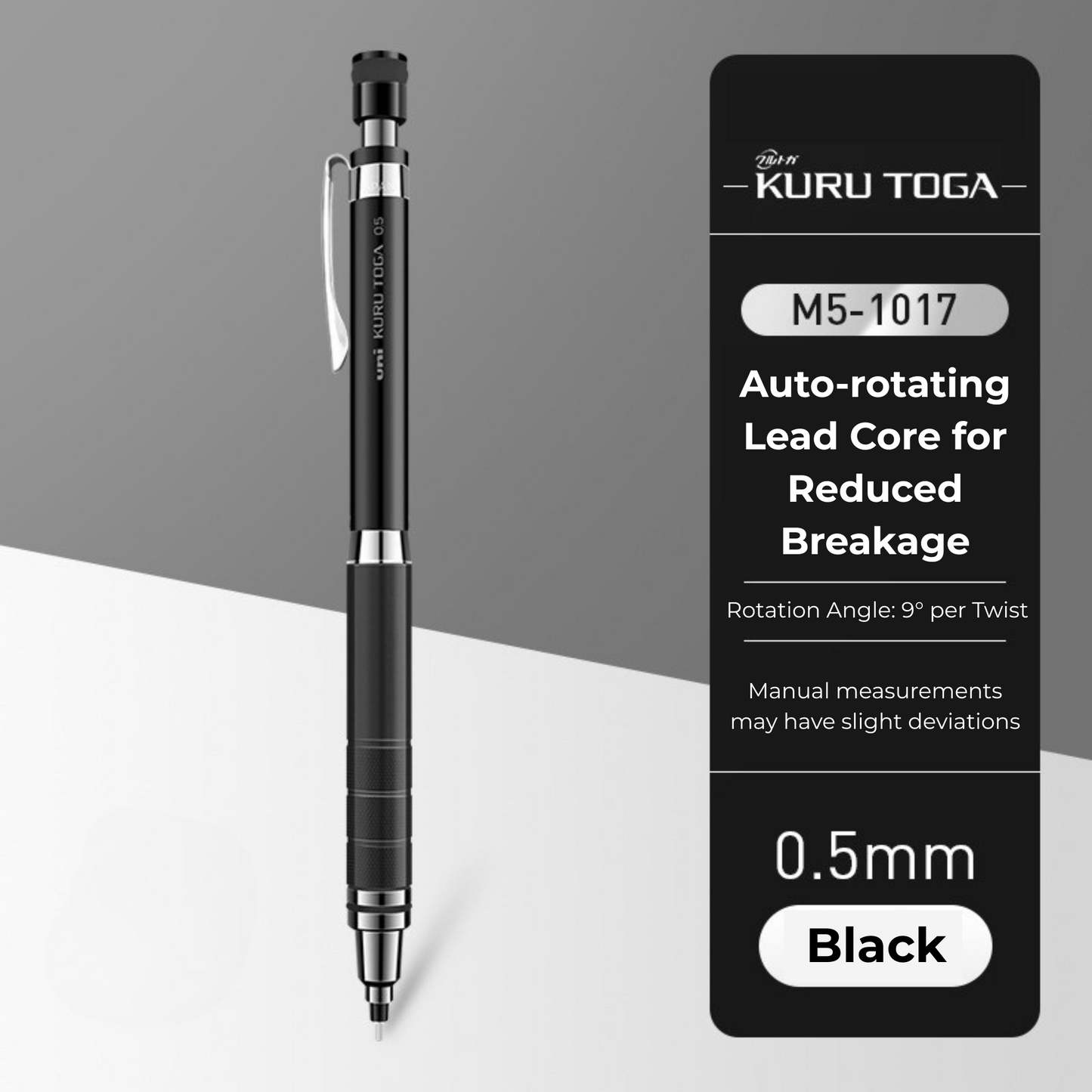 Uni Kuru Toga Mechanical Pencil M5-101, 0.3 mm - 0.9 mm