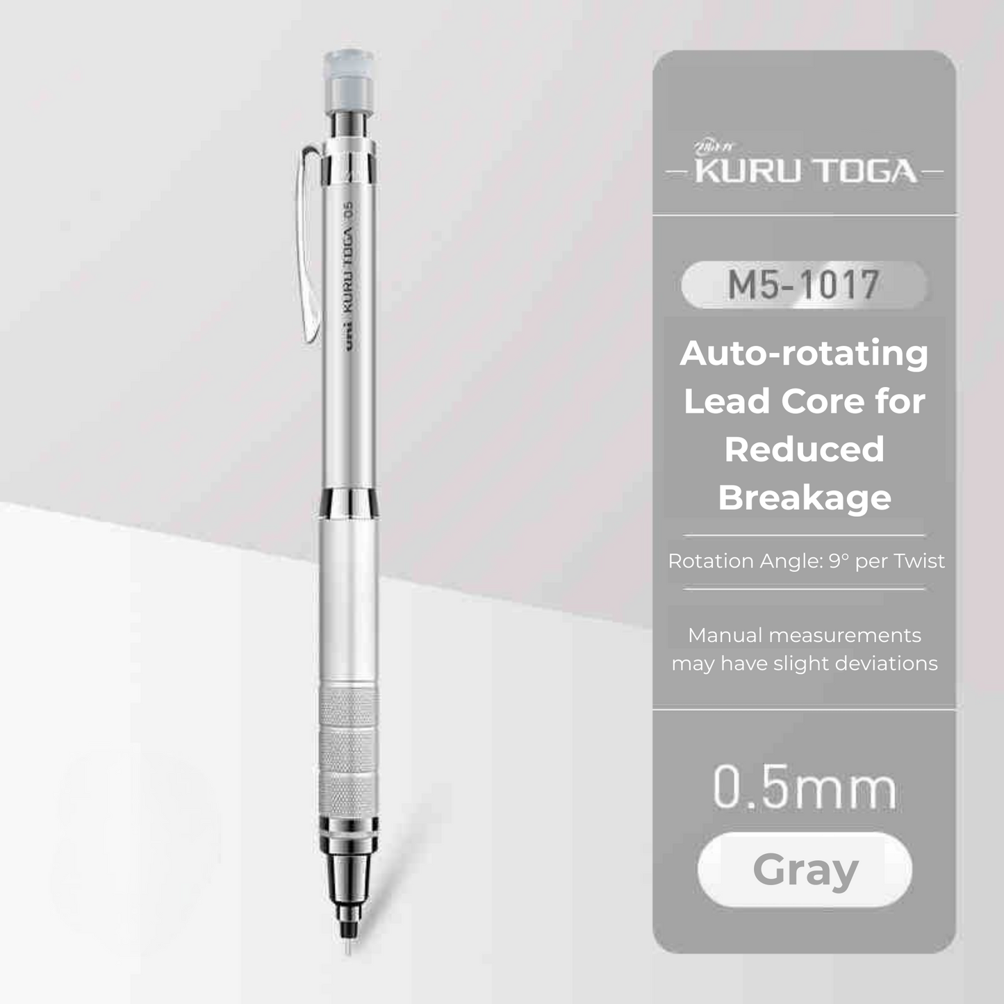 Uni Kuru Toga Mechanical Pencil M5-101, 0.3 mm - 0.9 mm