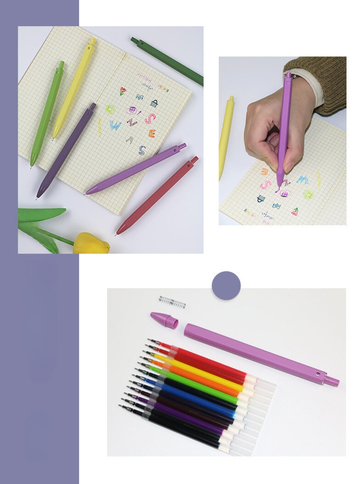 Rainbow Flow Gel Pens - Colored Ink