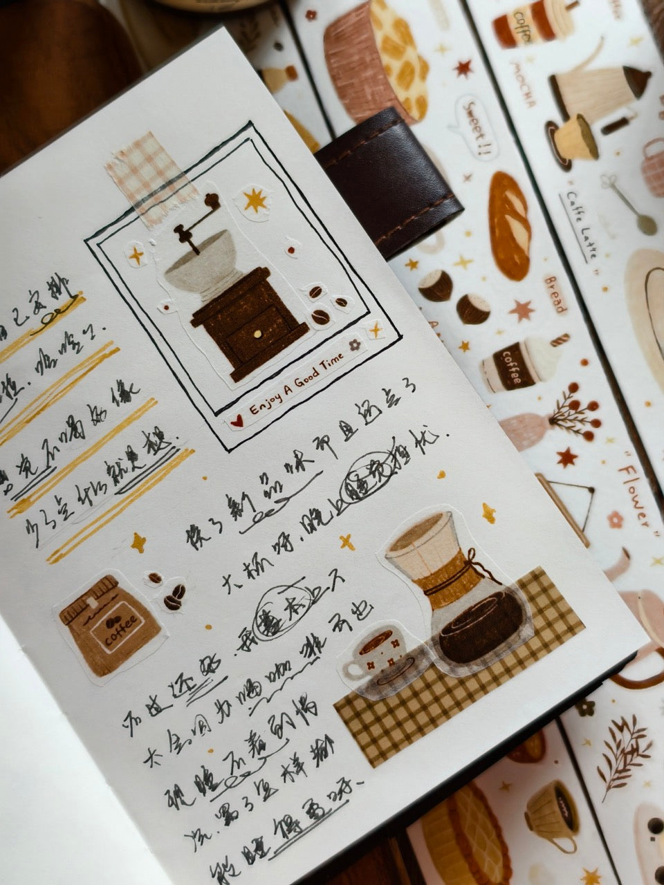 Coffee Moments – Light Retro Washi & PET Tape