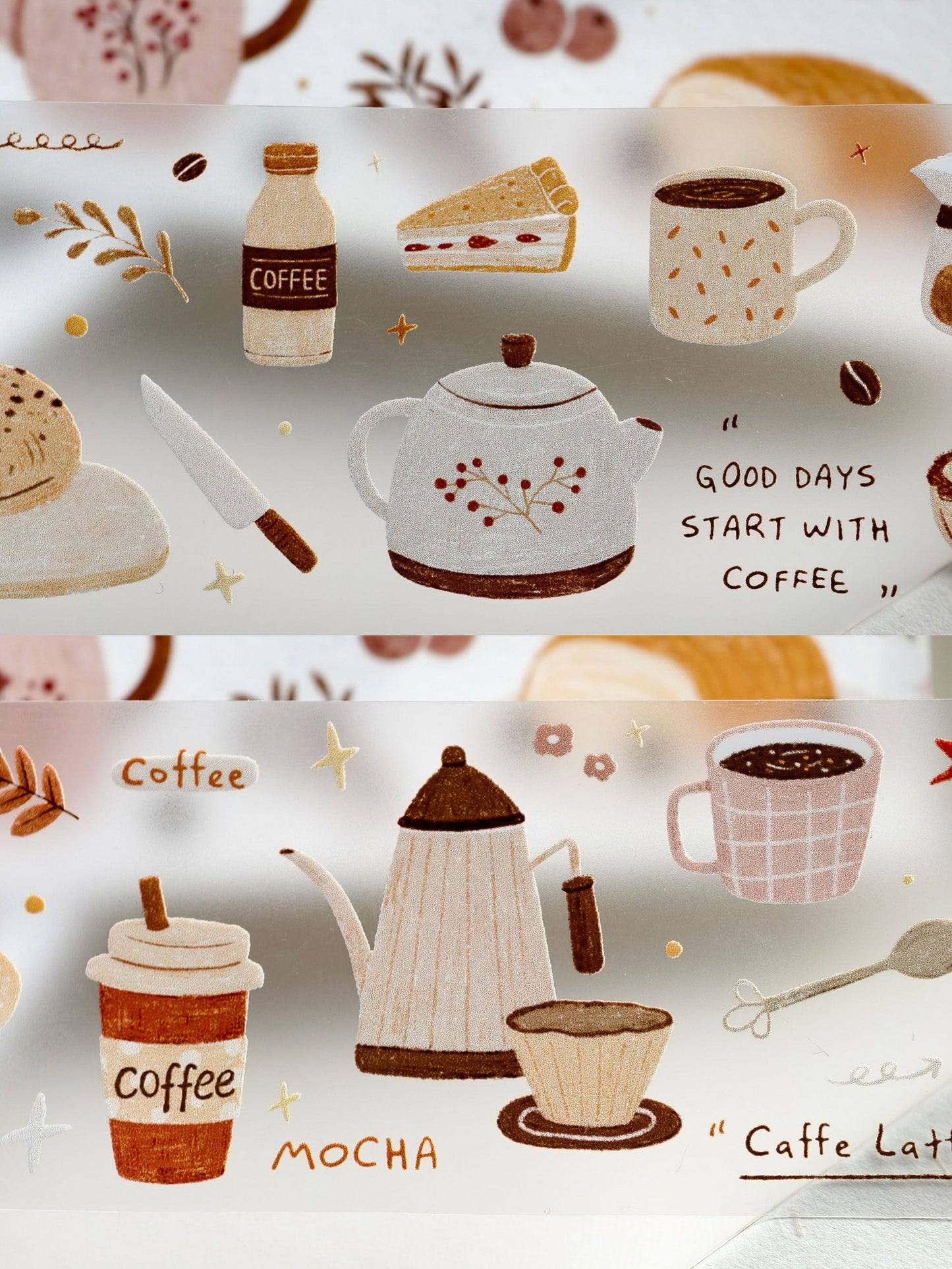 Coffee Moments – Light Retro Washi & PET Tape