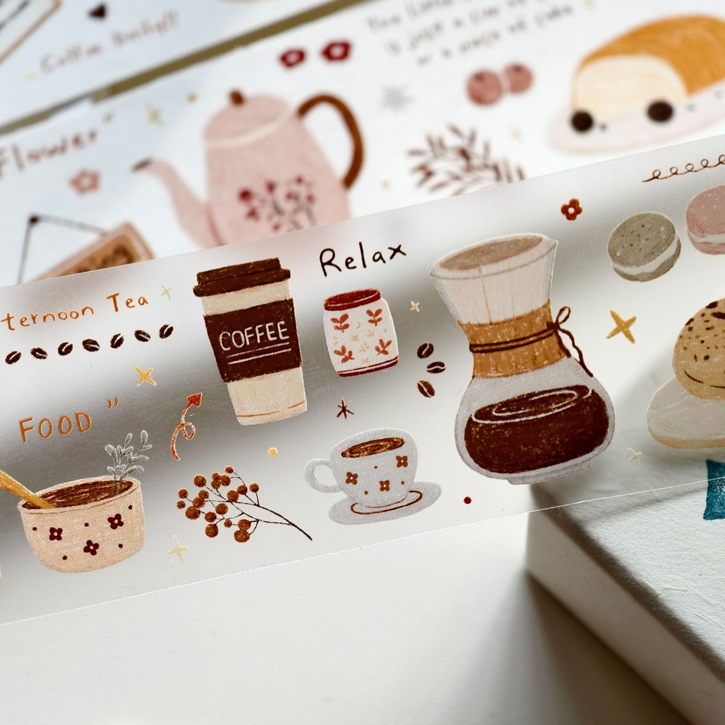 Coffee Moments – Light Retro Washi & PET Tape