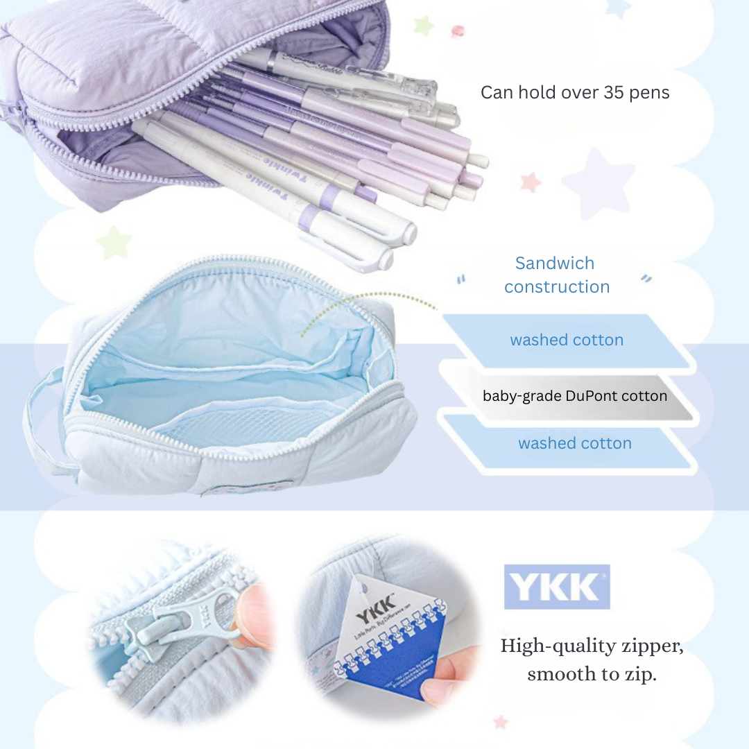 Soft Fabric Pencil Case with Hand Strap