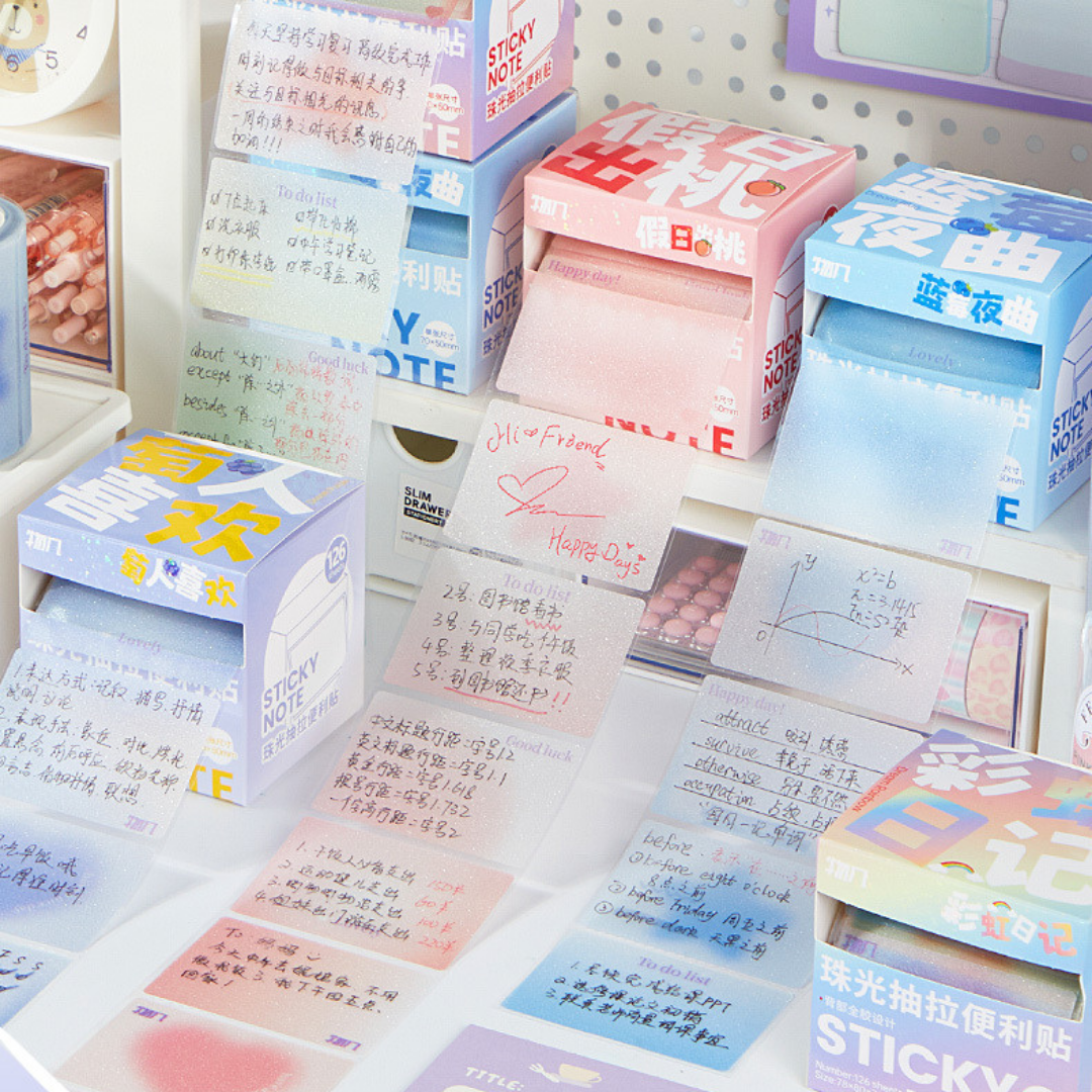 Gradient Pearl Blush Transparent Sticky Notes - SOLD OUT