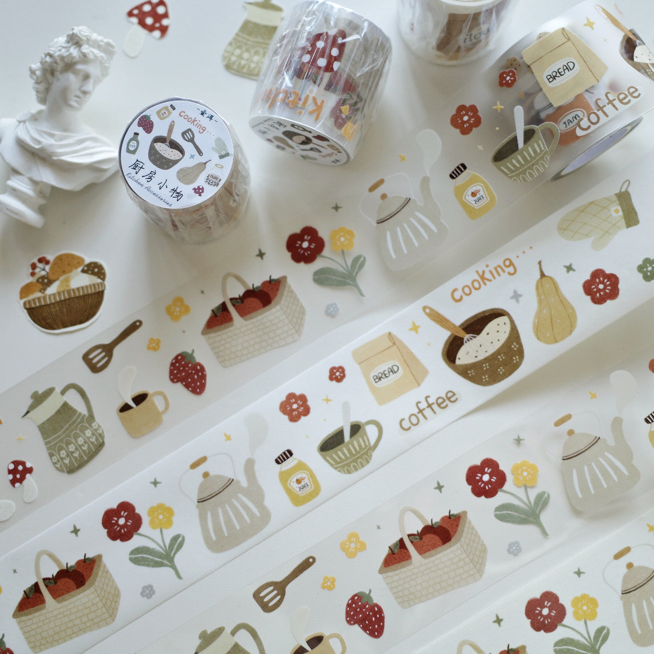 Kitchen Accessories – Light Retro Washi & PET Tape