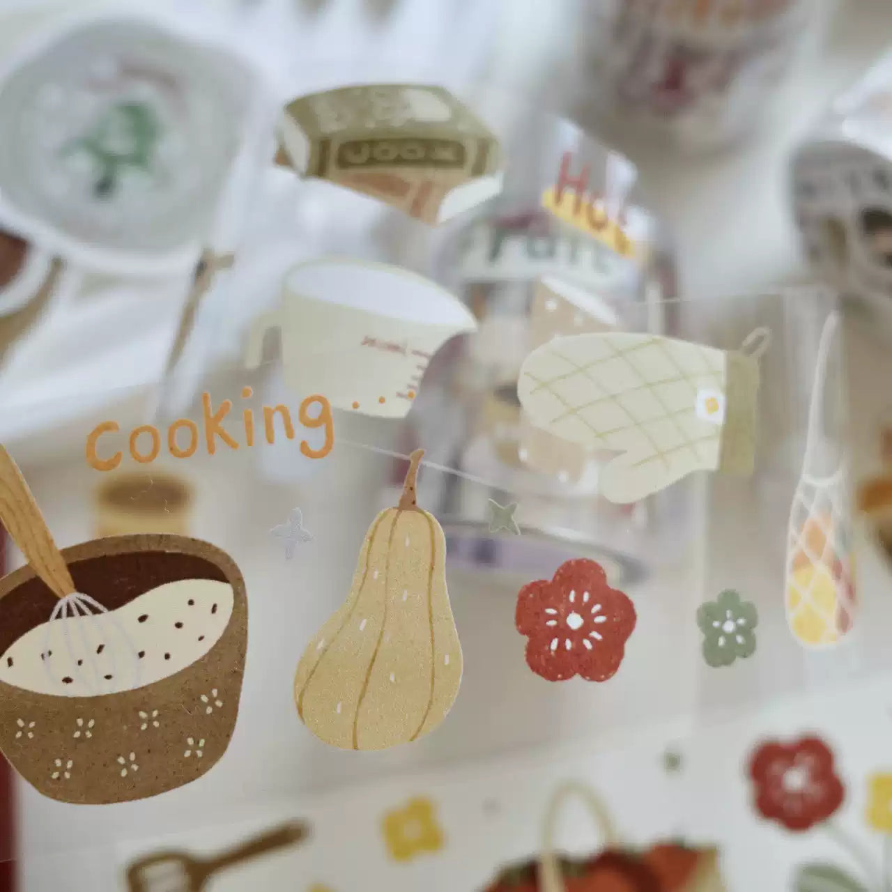 Kitchen Accessories – Light Retro Washi & PET Tape