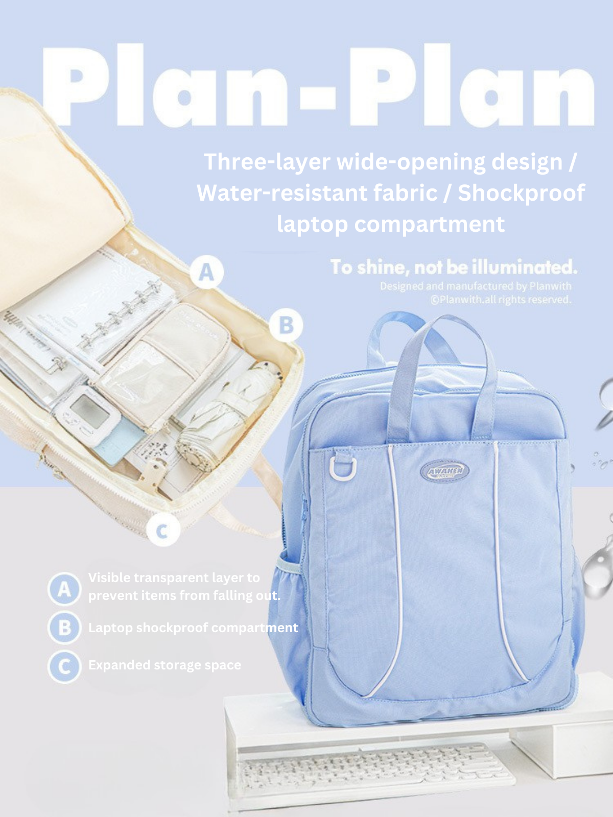 Large-Capacity Multifunctional Schoolbag, Large-opening Travel Bag