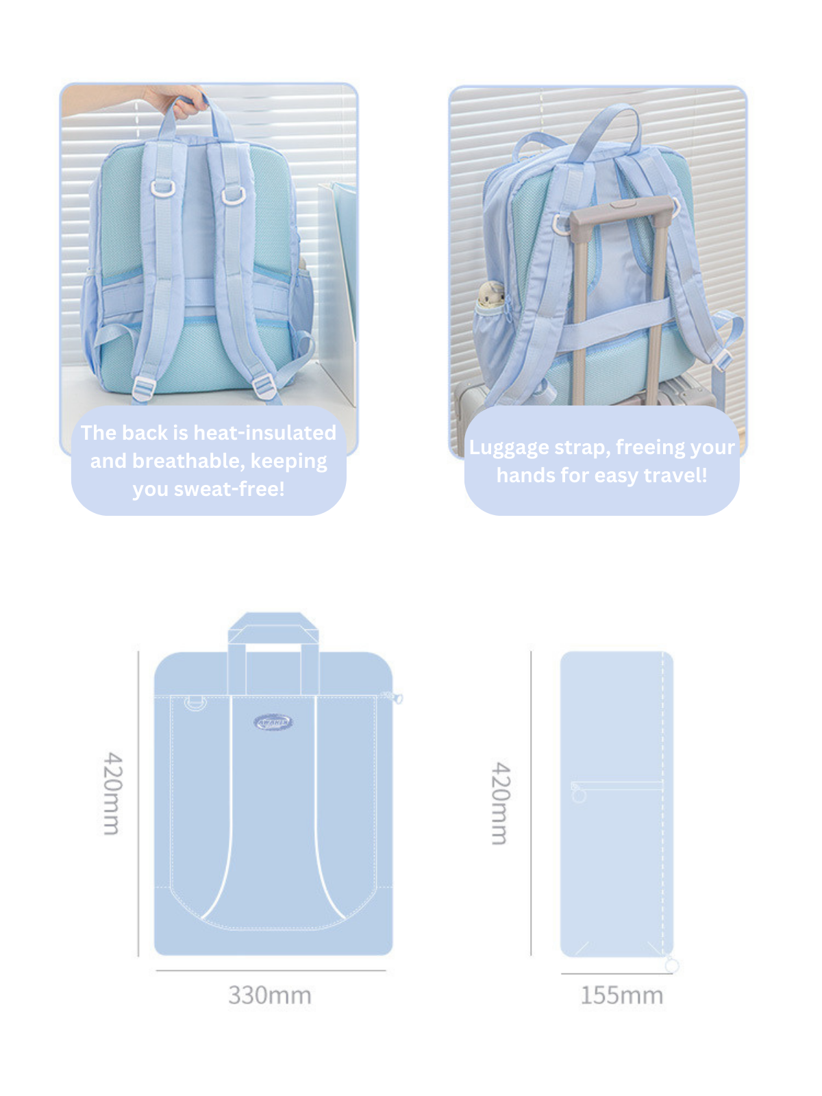 Large-Capacity Multifunctional Schoolbag, Large-opening Travel Bag