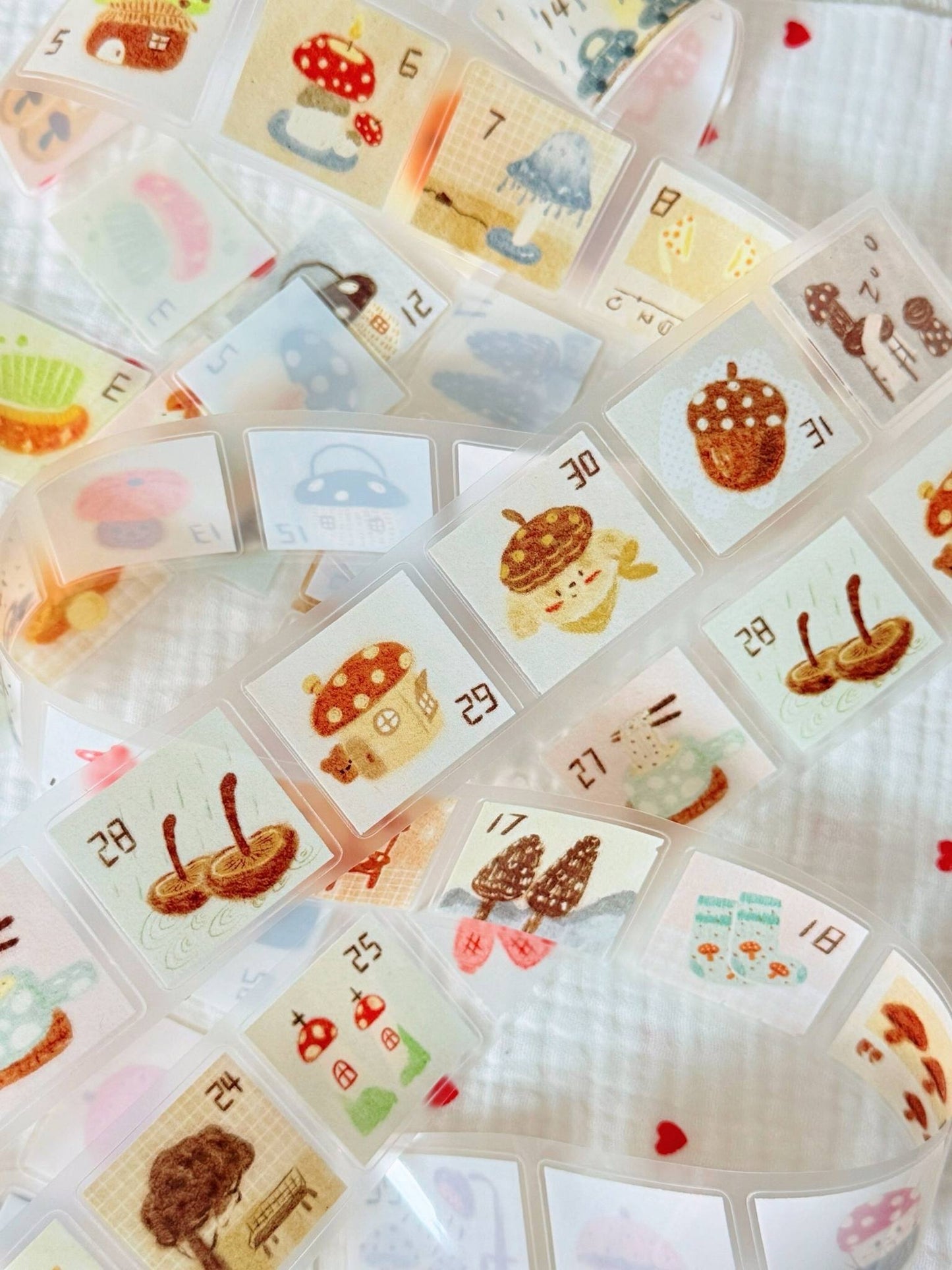 Original Little Mushroom Date Washi / Matte PET Sticker Tape