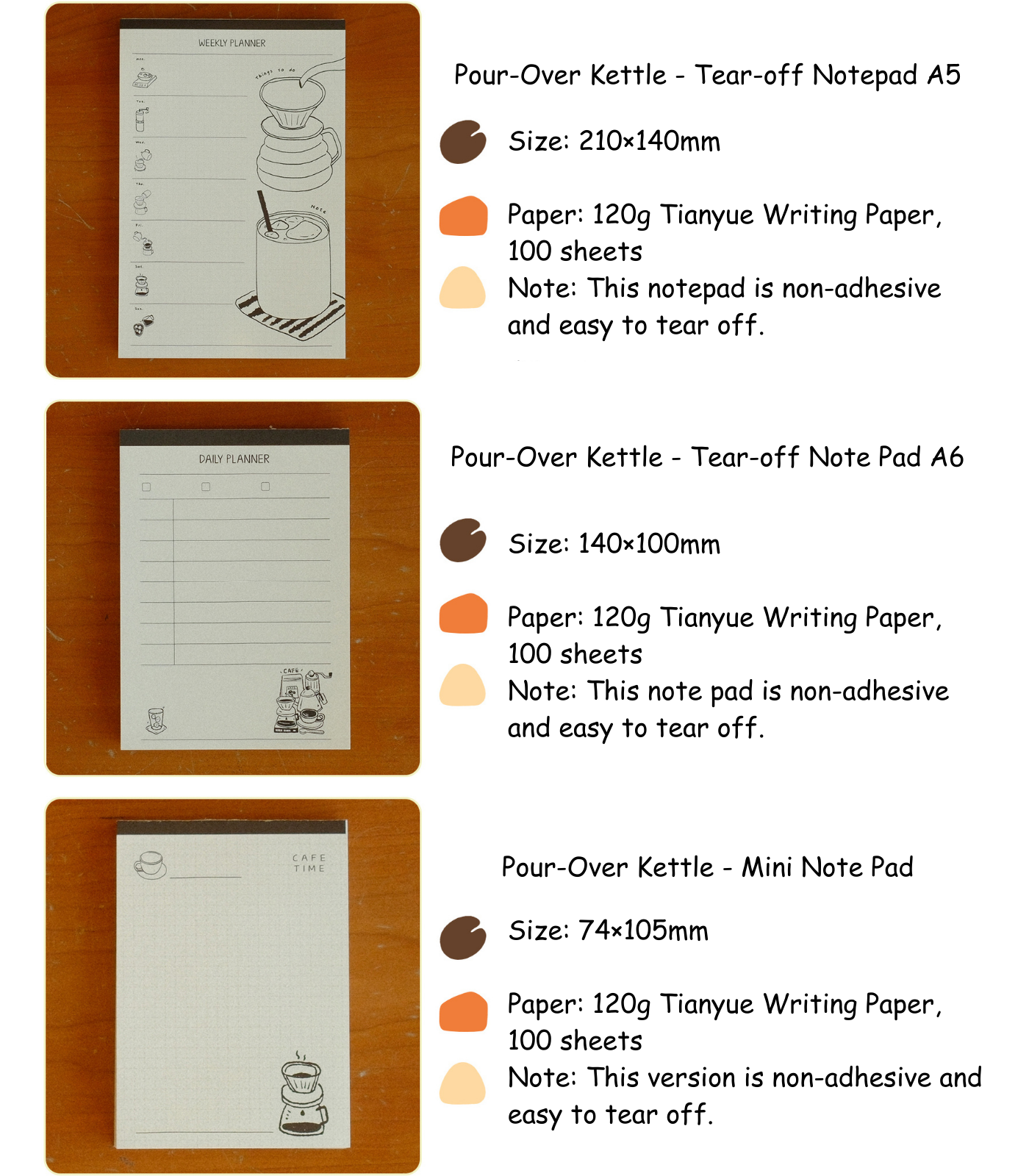 Original Pour-Over Coffee Tear-Off Notepad Series