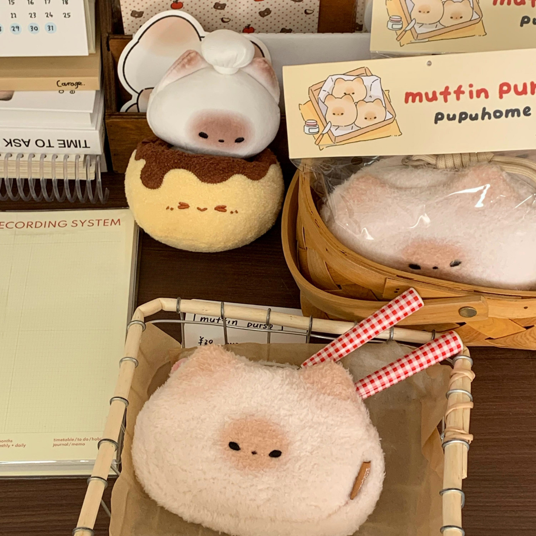 Original Pupu Muffin Cat Plush Coin Purse