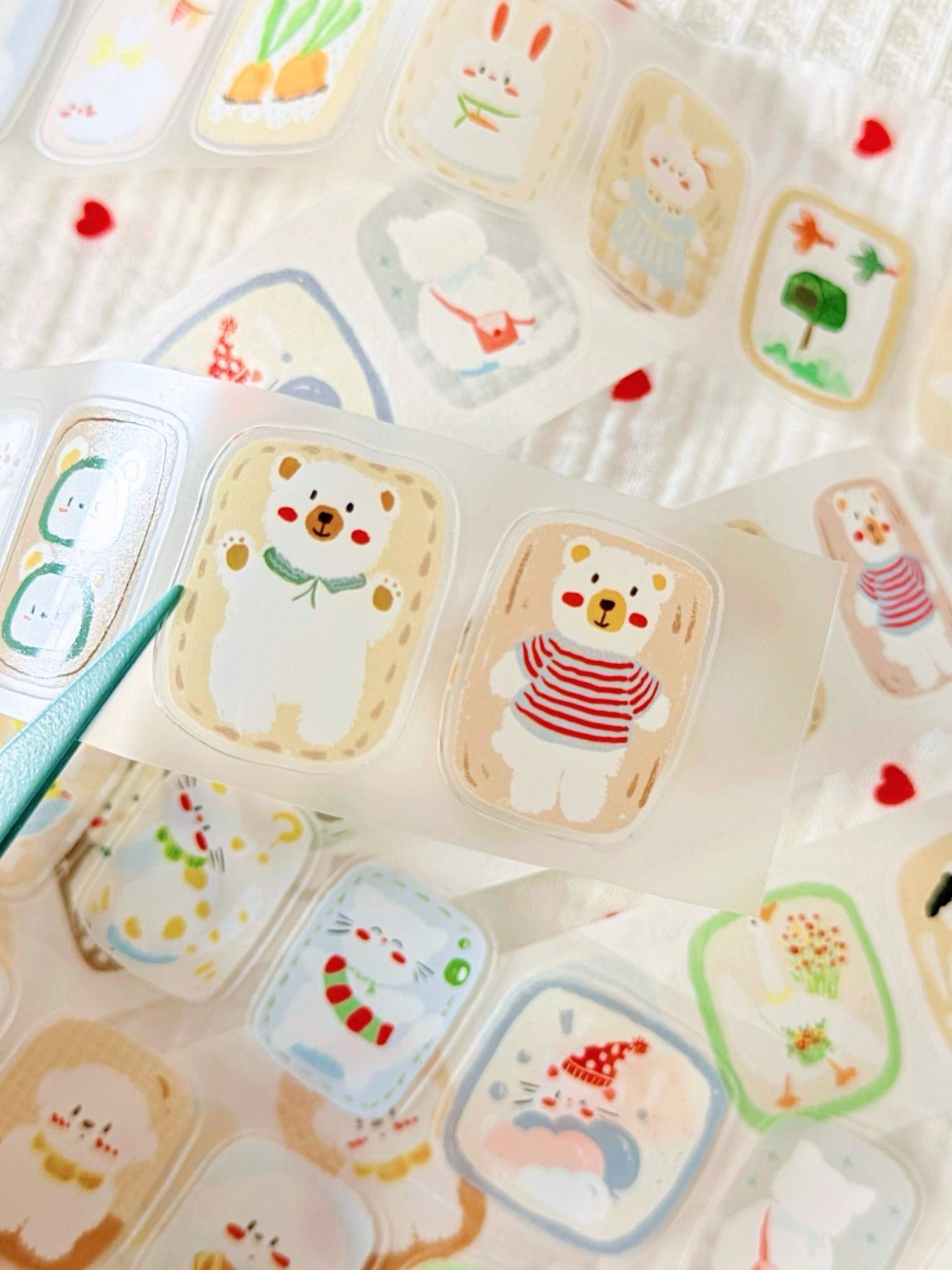 Original Sit in a Row die-cut washi / matte PET Sticker Tape