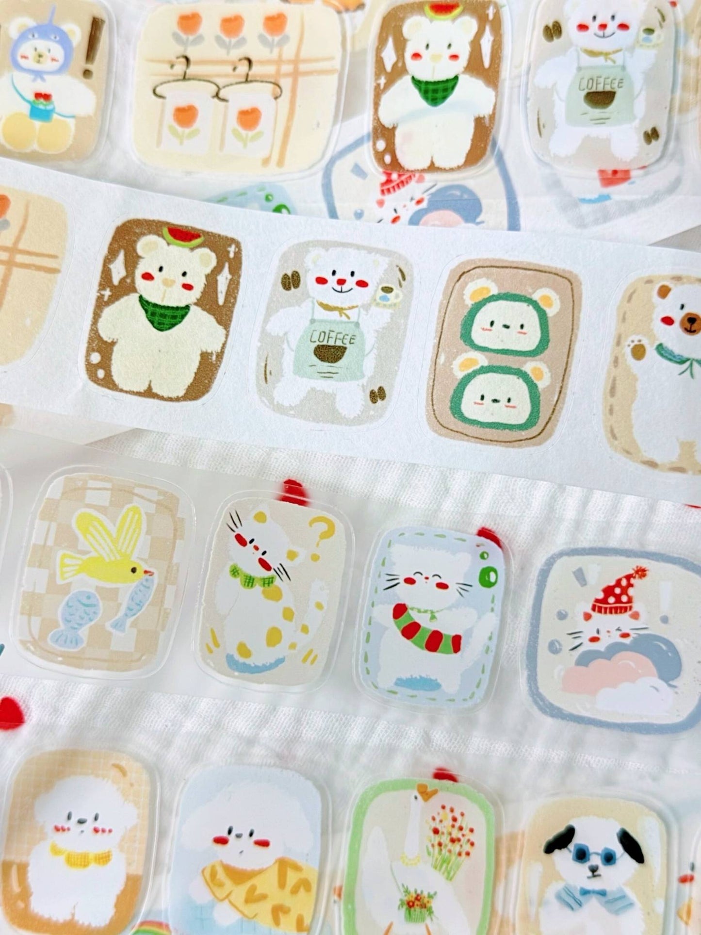 Original Sit in a Row die-cut washi / matte PET Sticker Tape