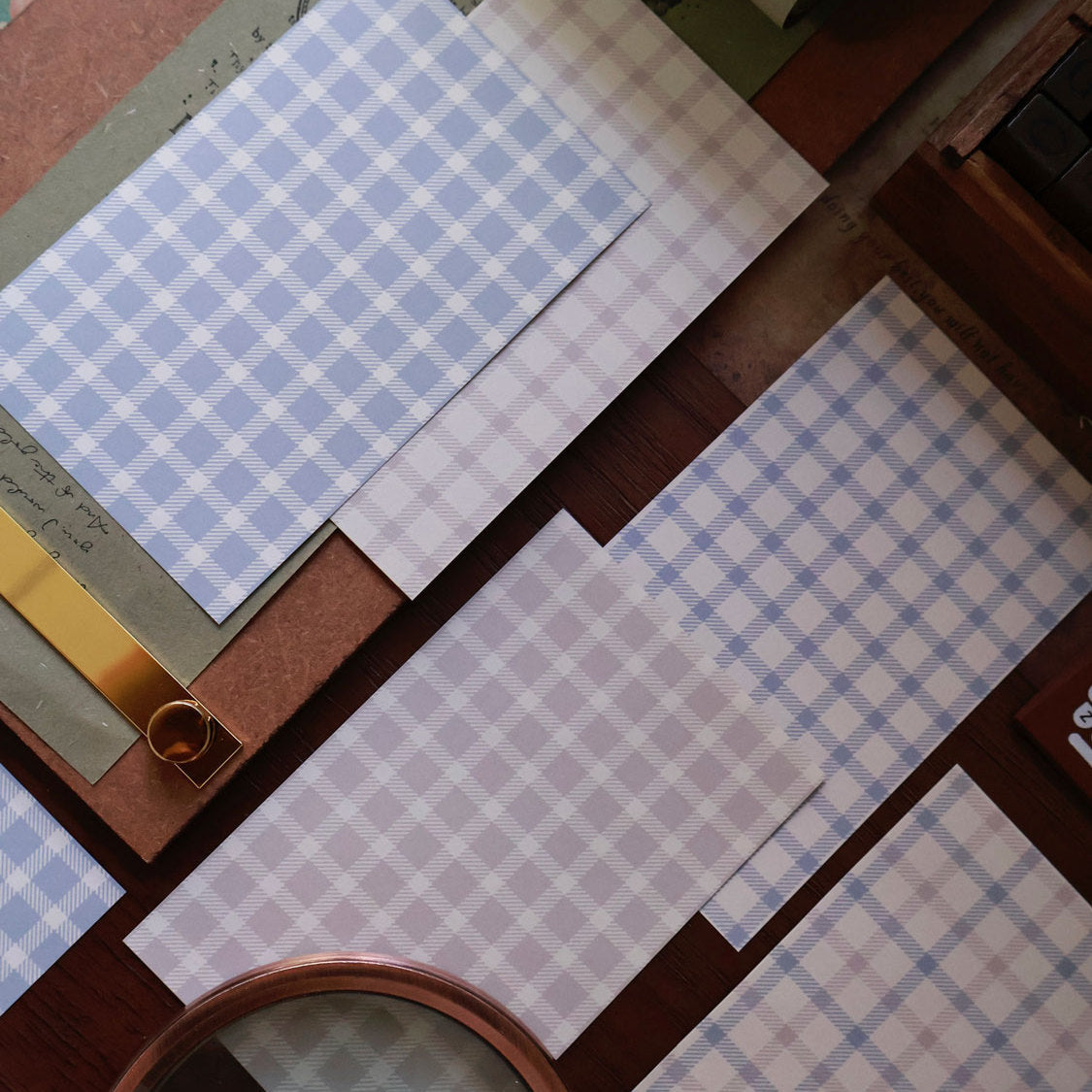 Quiet Plaid Double-Sided Memo Notepads