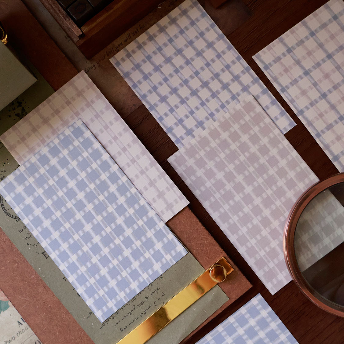 Quiet Plaid Double-Sided Memo Notepads
