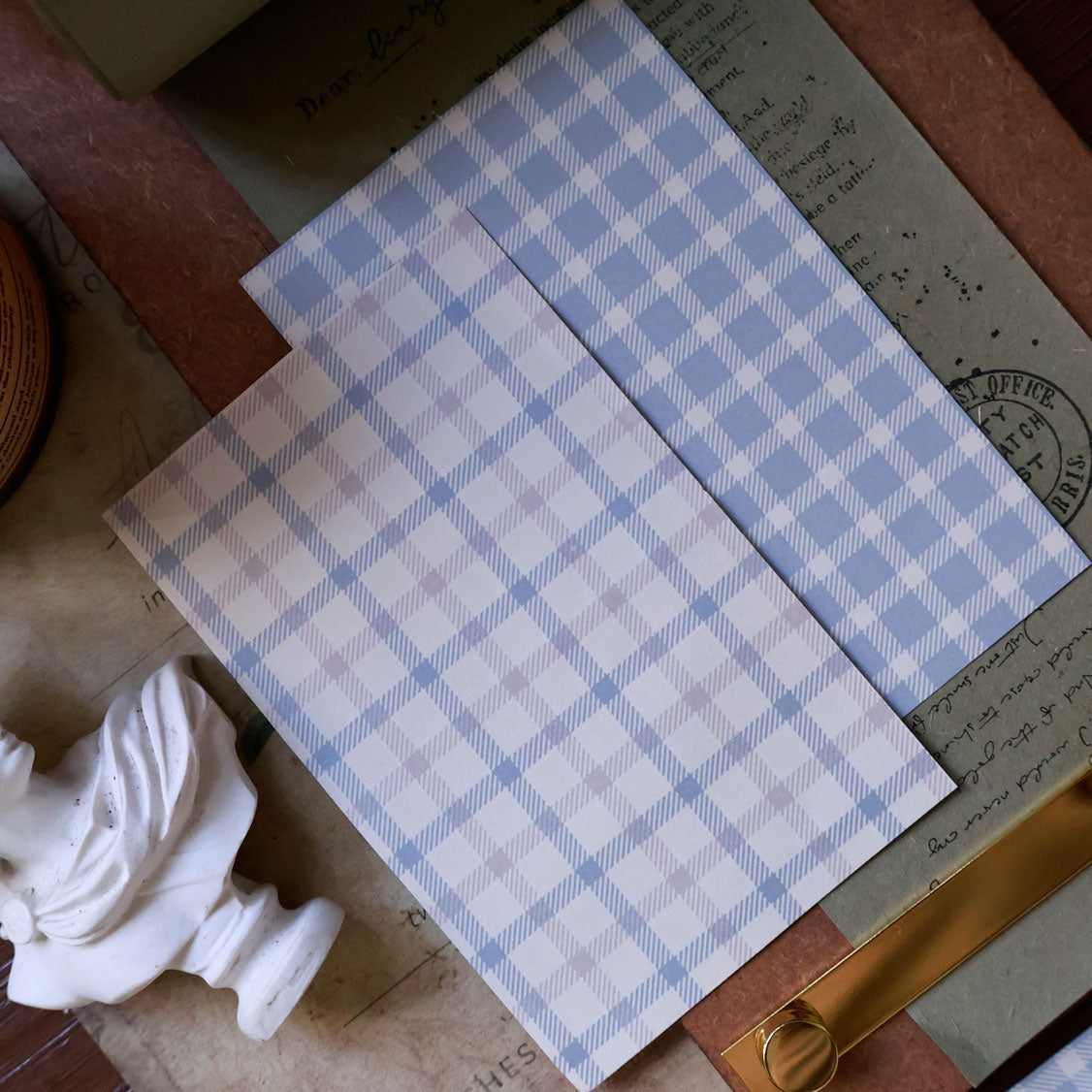 Quiet Plaid Double-Sided Memo Notepads