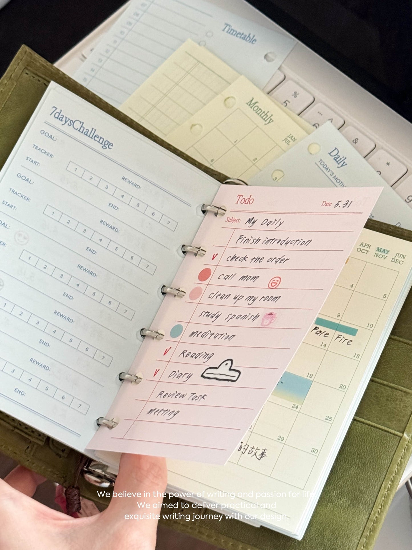 Refill Paper Inserts – A7 / M5 / A6 Sizes | Daily, Weekly, Monthly Planners & More