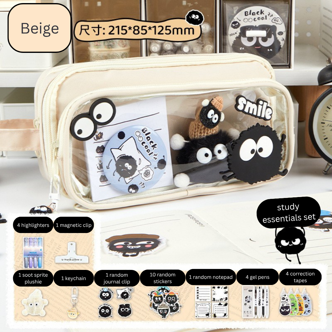 Adorable Soot Sprite 10-Layer Detachable Pencil Case